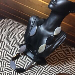 Beautiful Black & White Lace Agate And Orca Agate Necklace